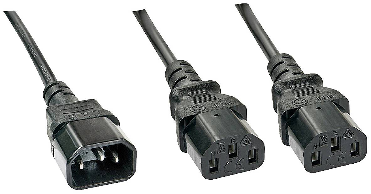 Tre svarta nätverkskablar med olika kontakttyper, lämpliga för datorer och elektroniska enheter.