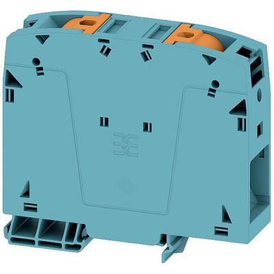 En grön elektrisk anslutningskläm med orange element, lämplig för elskåp eller installationsändamål.