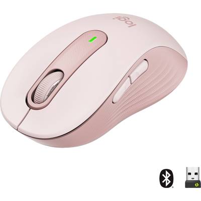 Logitech Signature M650 WiFi mus Trådlös, Bluetooth Storlek: M Optisk Ganmmalrosa 5 Knappar 4000 dpi