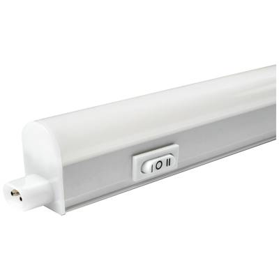 Vit LED-ljusslinga med switch i mitten; lämplig för inomhusbelysning.