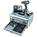 Makita DHP482RFX9 2-växel-Slagborrmaskin batteri inkl. 2x batterier, inkl. väska, inkl. Tillbehör, inkl. laddare
