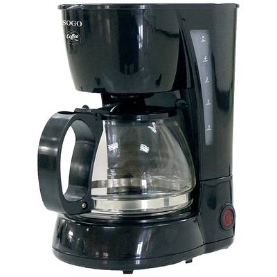 SOGO Human Technology CAF-SS-5655 Kaffebryggare Svart Kapacitet Koppar=4 Glaskanna, Varmhållningsfunktion
