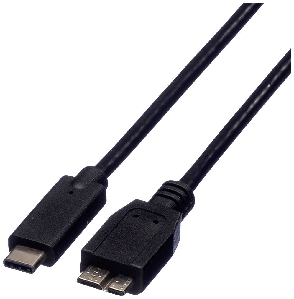 En USB-C-till-Micro-USB-kabel som används för laddning av enheter och dataöverföring.
