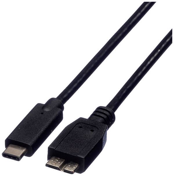 Roline USB-kabel USB 3.2 Gen1 USB-C®-kontakt, USB-Micro-B-kontakt 0.50 m Svart Skärmad 11.02.9005
