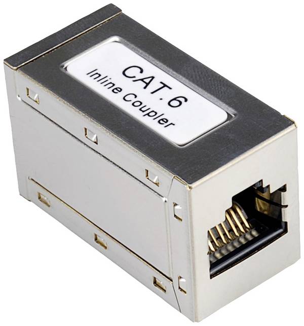 Roline RJ45-kopplare RJ45 Adapter CAT 6  0 mm Silver (metallic)