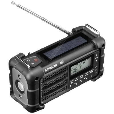 Sangean MMR-99 Utomhusradio DAB+, DAB, FM Nödradio, Bluetooth  Solcellspanel, Stänkvattenskyddad, Dammtät Svart