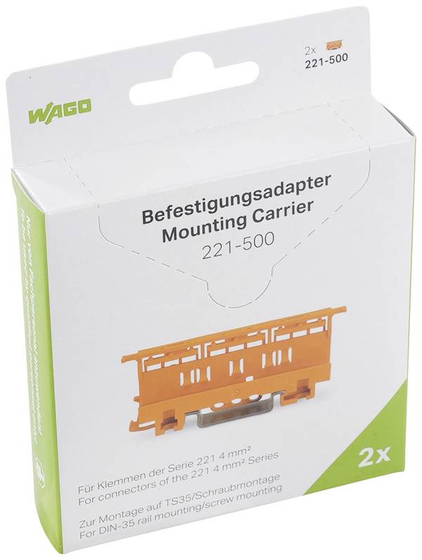 WAGO 221-500/995-002 Serie 221 Monteringsadapter Klarorange 2 st