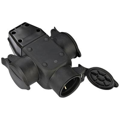 Brennenstuhl 1082120 3-vägs koppling Gummi 230 V Svart IP44