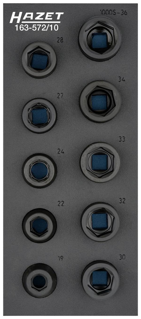 Hazet 163-572/10 163-572/10 Yttre sexkantprofil Hylsnyckelinsats-set 20 mm     3/4"