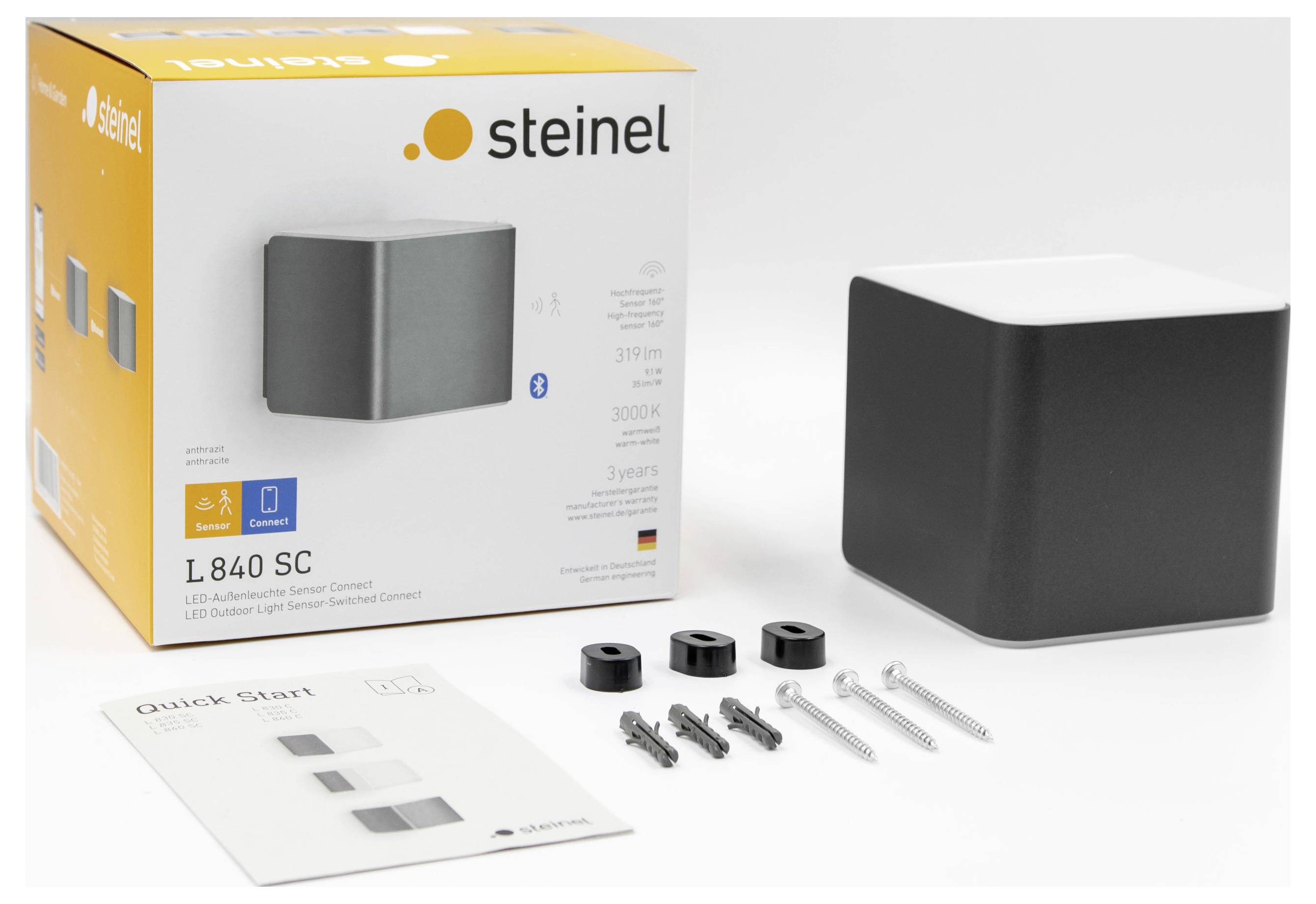 Steinel L 840 SC ANT 055530 Utomhusväggbelysning med rörelsedetektor LED utan 9.1 W Antracit-7