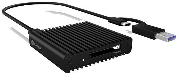 ICY BOX  IB-CR404-C31, Kartenleser, CF Exp. 2.0 Type-B, USB 3.2 Gen 2, LED, Aluminium  Extern minneskortläsare    USB-C®, USB 3.2 Gen 2  Svart