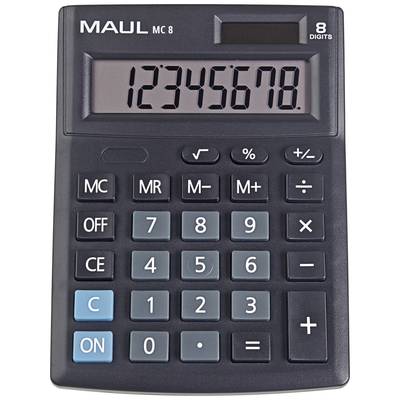 Maul MC 8 Bordsräknare Svart Display (ställen): 8 batteri, solcell