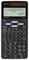 Elektronisk fickräknare med stor display som visar bråktal och ekvationer. Olika knappar för matematiska funktioner.