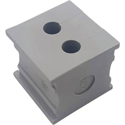 TRU COMPONENTS ELT 2/5 Kabelgenomföring slitsad Kläm-Ø (max.): 5 mm Elastomer Grå 1 st