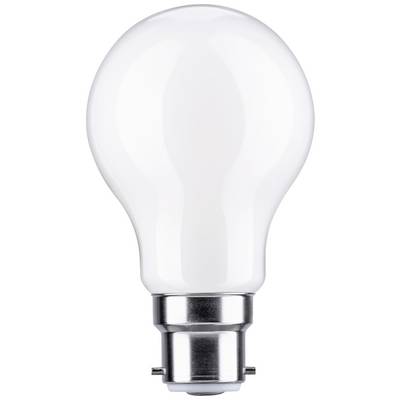 En glödlampa med silverfäste, i typisk A19-form, mot vit bakgrund.