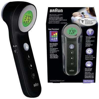 Braun No touch + touch schwarz Febertermometer Beröringsfri mätning