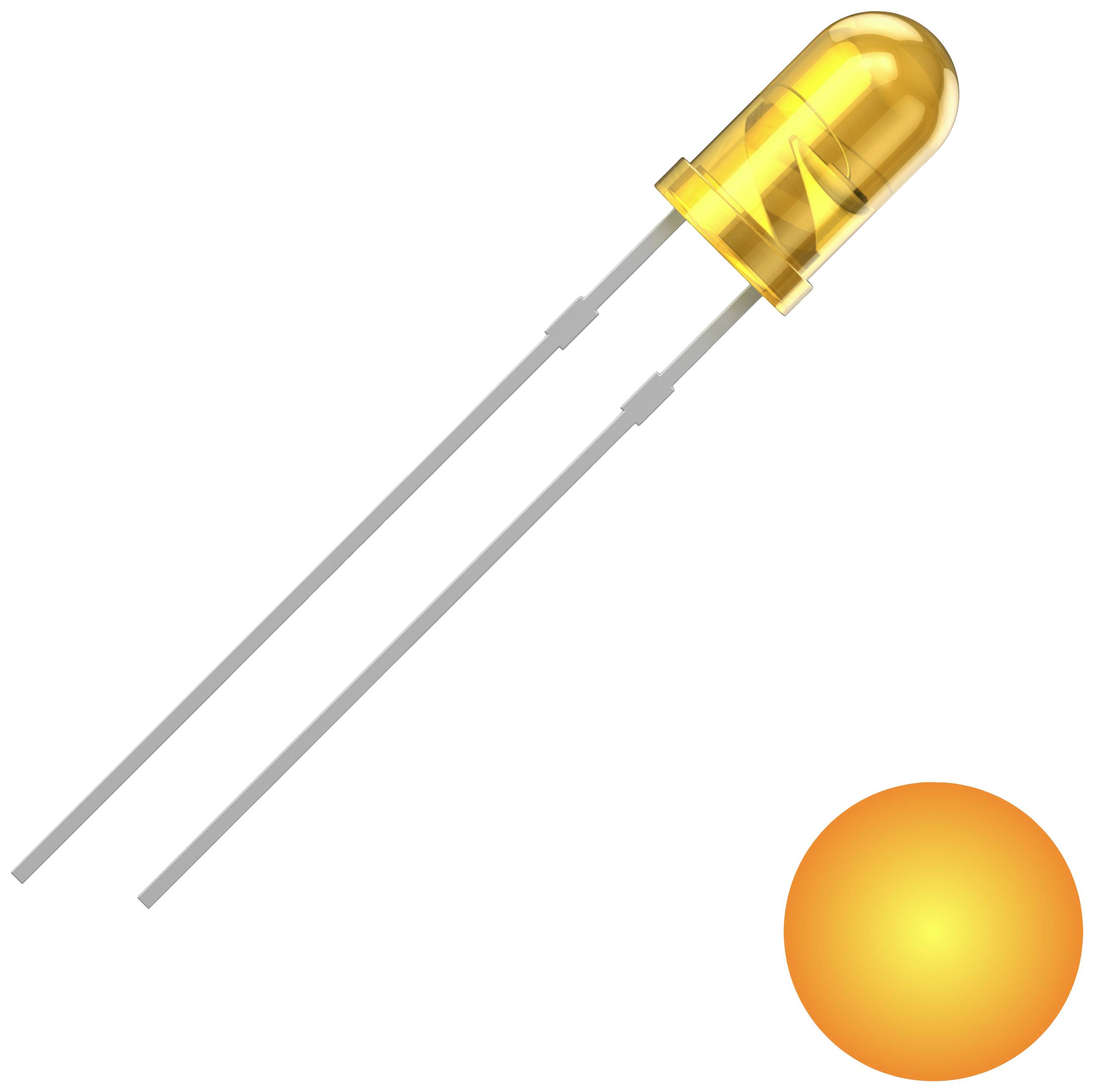 Quadrios 2111O154 LED hållmonterad Gul Rund 3 mm 700 mcd 30 ° 20 mA 2 V