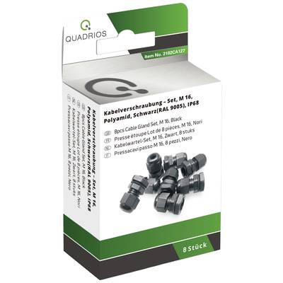 Quadrios 2102CA127 2102CA127 Kabelförskruvning sortiment M16 PA66 Svart 1 set