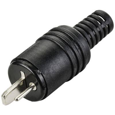 En svart jackpropp med metallisk spets, ofta använd för elektroniska anslutningar.