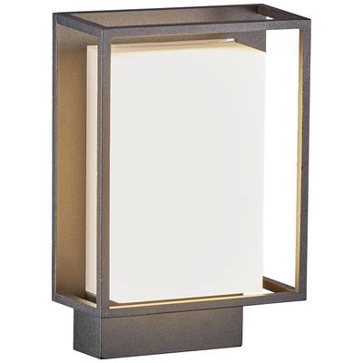 En modern vägglampa med rektangulär ram som utstrålar ett mjukt, diffust ljus. Lämplig för samtida interiörer.
