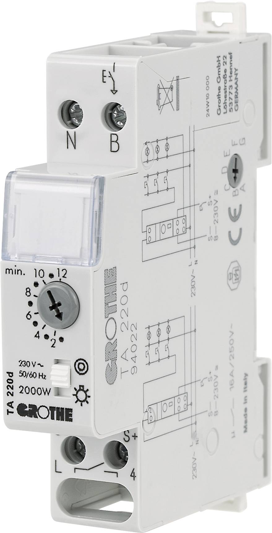 Grothe 94022 Trappautomat DIN-skena 230 V