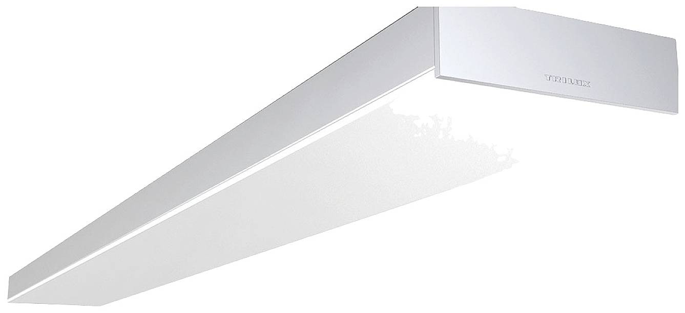 En smal, vit luftridå från Thermoscreens, monterad i taket, för värmeisolering och energibesparing inomhus.
