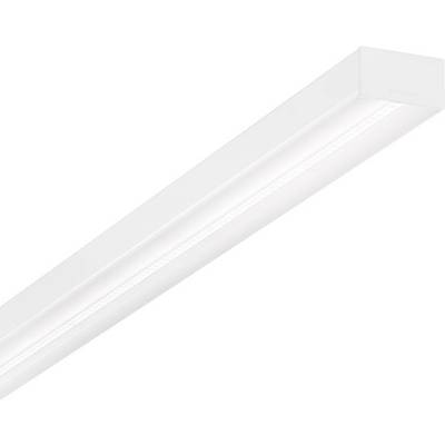 Avlång vit LED-armatur med enkelt formspråk, placerad diagonalt från nedre vänster till övre höger.