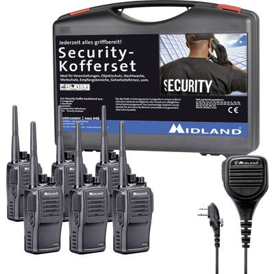 Midland G15 Pro PMR 6er Security inkl. MA 25-M  C1127.S5 PMR-walkie talkie Set 6 st