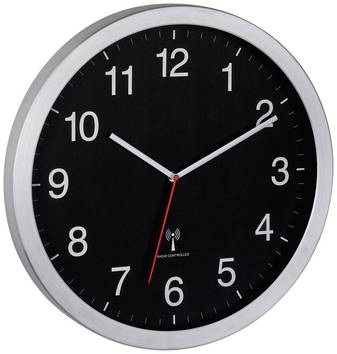 TFA Dostmann 60.3545.01 DCF Väggklocka 40 cm x 5 cm x 40 cm  Silver Stor display