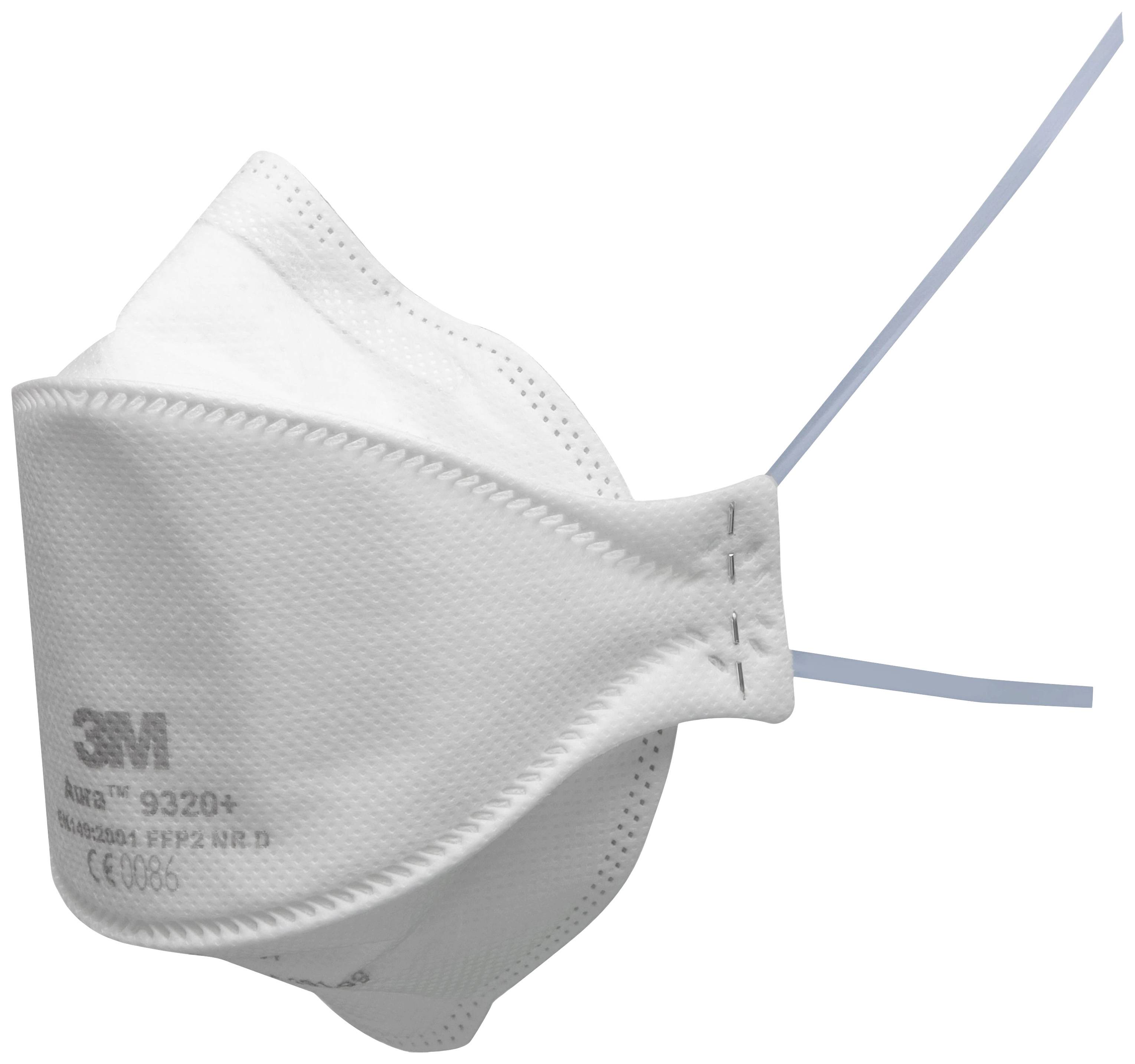 3M Aura™ 9320+ 9320+ Dammskyddsmask utan ventil FFP2 D 20 st EN 149:2001, EN 149:2009 DIN 149:2001, DIN 149:2009