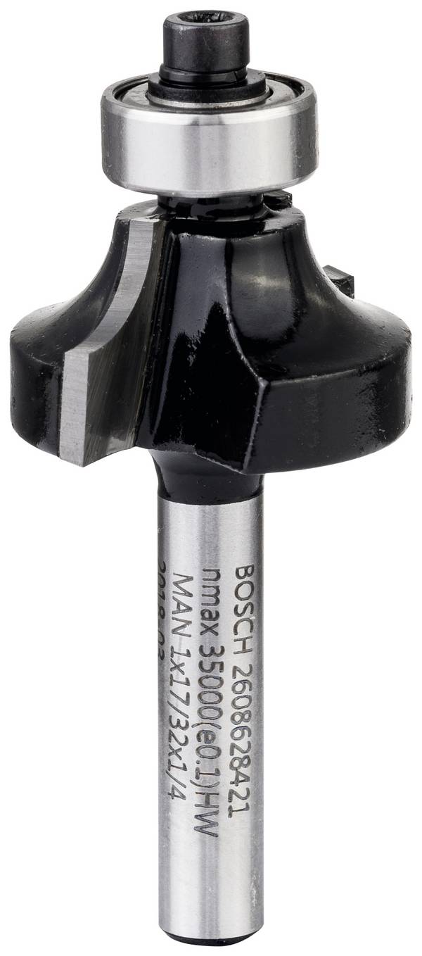 Bosch Accessories 2608628421 Avrundningsfräs Volframkarbid   Längd 54 mm Mått - Diameter Ø 25.4 mm Effektiv längd 13.2 mm Skaft-Ø 6.35 mm
