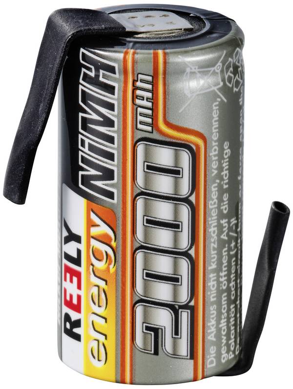 Reely RC Batteri-cell NiMH  1.2 V 2000 mAh med lödstift
