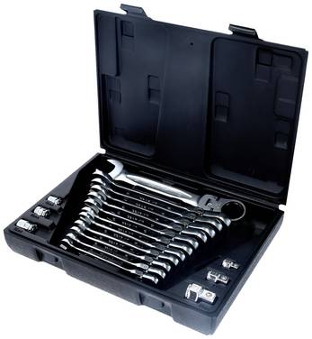 KS Tools 503.4868  Ringskruvnyckelsats 18 delar Nyckelvidd (Metrisk) (för titel) 19 mm