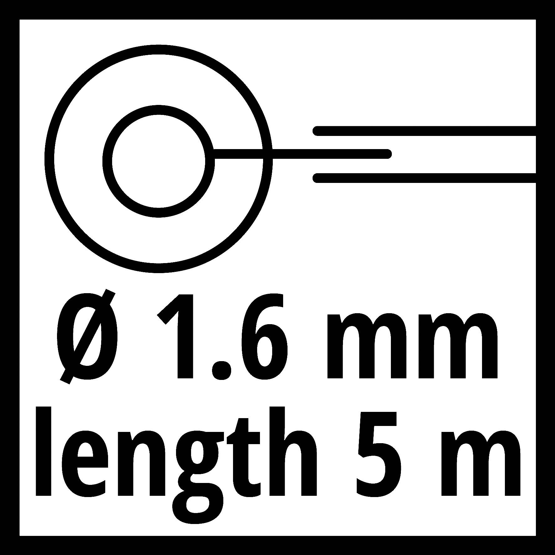 Ø 1,6 mm, längd 5 m