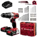 Einhell Power X-Change TE-CD 18/2 Li-i +64 (2x2,0 Ah) 2-växel-Slagborrmaskin batteri inkl. 64-delars tillbehör, inkl. la