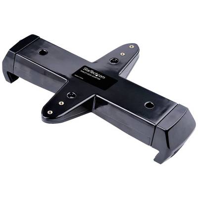 En svart, korsformad metallhållare märkt 'StarTech.com'. Den har flera fästhål och en slät yta.