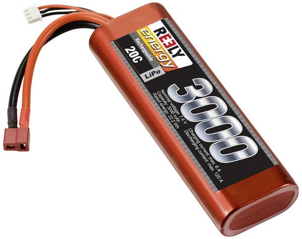Reely RC Batteripack (LiPo) 7.4 V 3000 mAh Antal celler: 2 20 C Stick Hardcase T-kontaktsystem