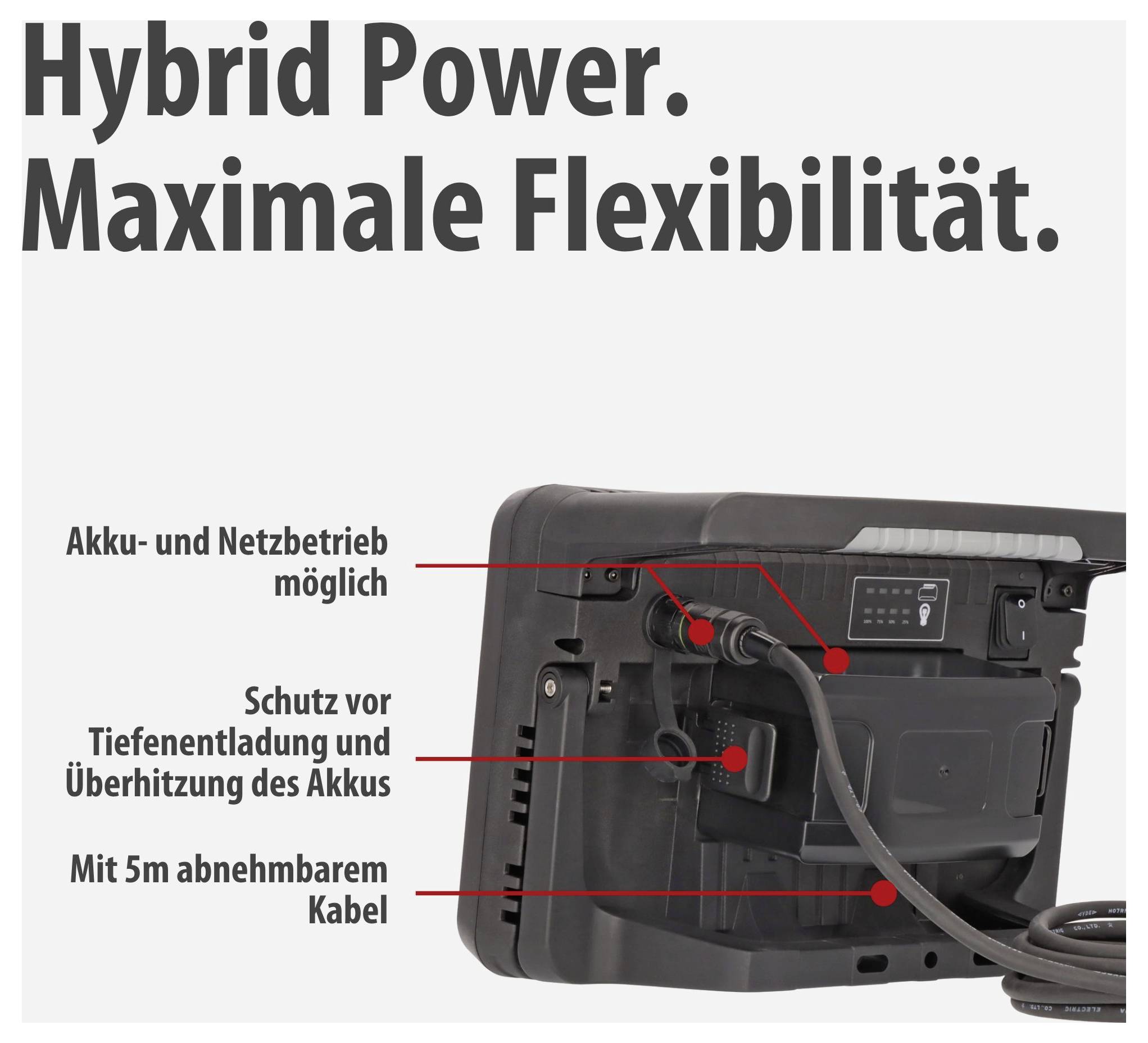 Brennenstuhl Multi batteri 10050 MH Batteridriven byggstrålkastare EEK E (A - G) 100 W 12500 lm Dagsljusvitt 1173700001-3