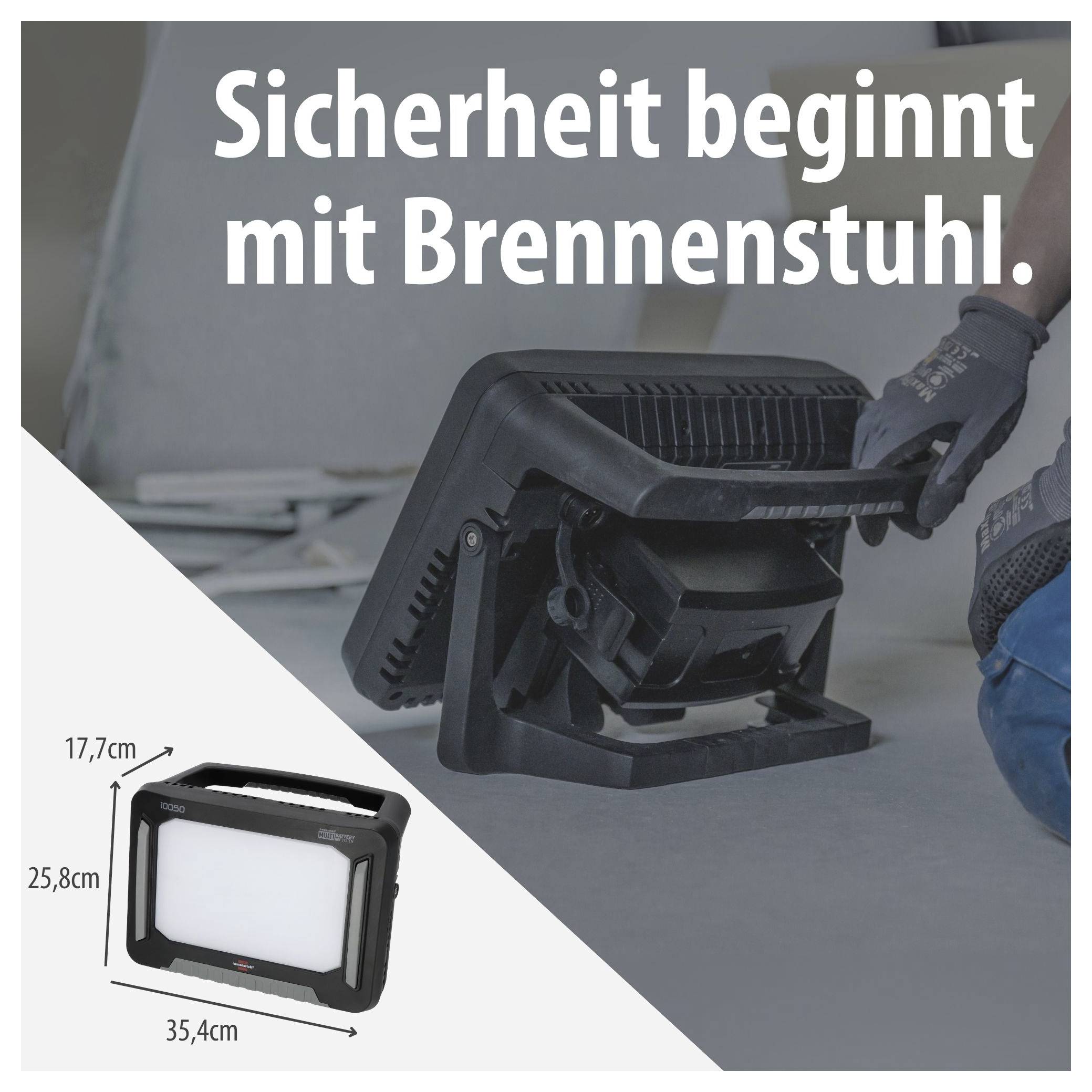 Brennenstuhl Multi batteri 10050 MH Batteridriven byggstrålkastare EEK E (A - G) 100 W 12500 lm Dagsljusvitt 1173700001-9
