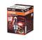 OSRAM NIGHT BREAKER SILVER H4 Billampor med förbättrad ljuseffekt, förpackad i svart och orange, visar en lampa och en bil.