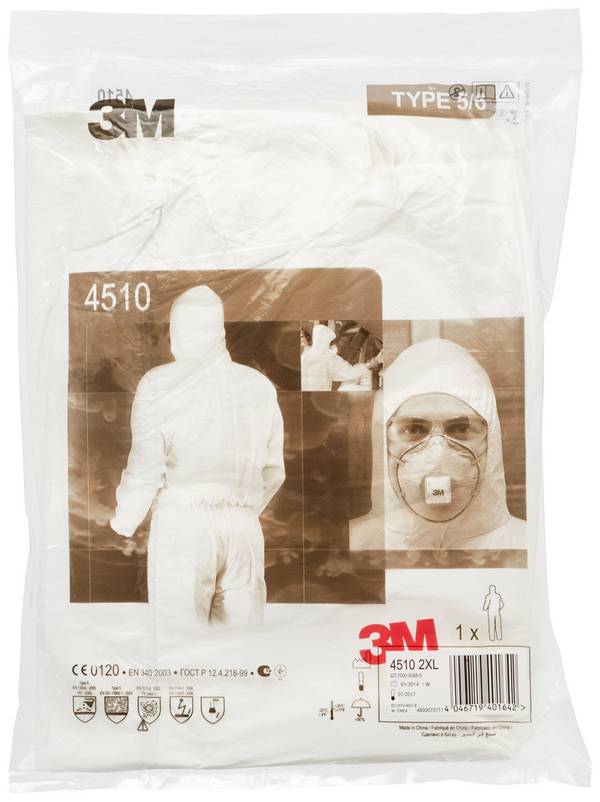 3M 4515W3XL  Skyddsdräkt 4515 Storlek: XXXL     Vit