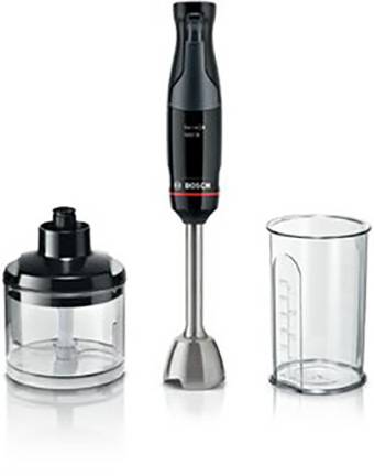 Bosch Haushalt ErgoMaster Serie 4 Stavmixer 1000 W med mätglas, med Shaker, BPA-fri Piano-svart, Rostfritt stål