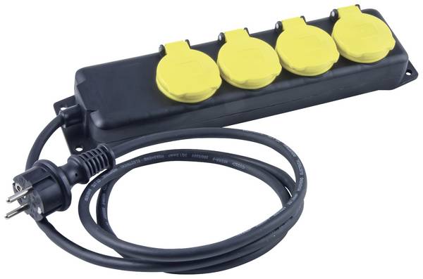 Heitronic 45058 Förgreningsdosa utan brytare   Svart/gul  Petskydd