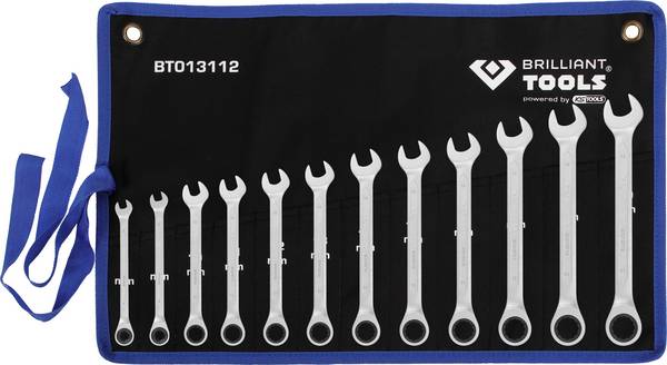 Brilliant Tools BT013112 BT013112 Ring-spärrnyckel-set  Nyckelvidd (Metrisk) (för titel) 8 - 53 mm