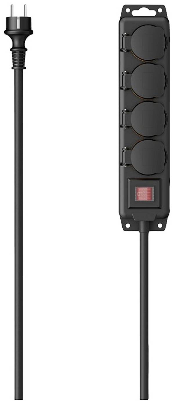Hama 00223064 Trädgårdsstickkontakt   Svart Petskydd, med brytare