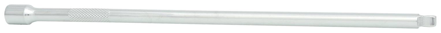 Silvergrå förlängningspinne av metall med ett greppvänligt avsnitt, möjligen avsedd för mekaniska eller tekniska tillämpningar.