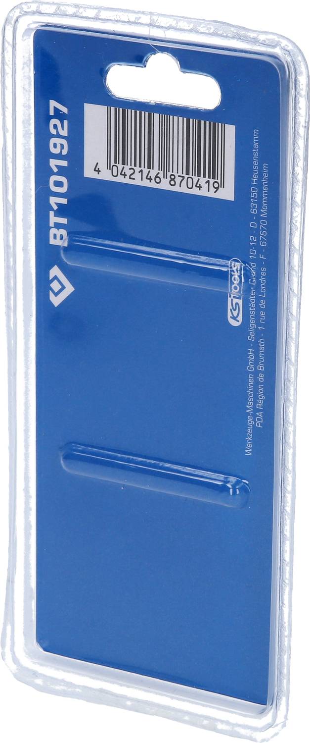 Blisterförpackning med en streckkod och numret 'BT101927', samt tillverkarinformation. Förpackningen visar inga synliga produkter.