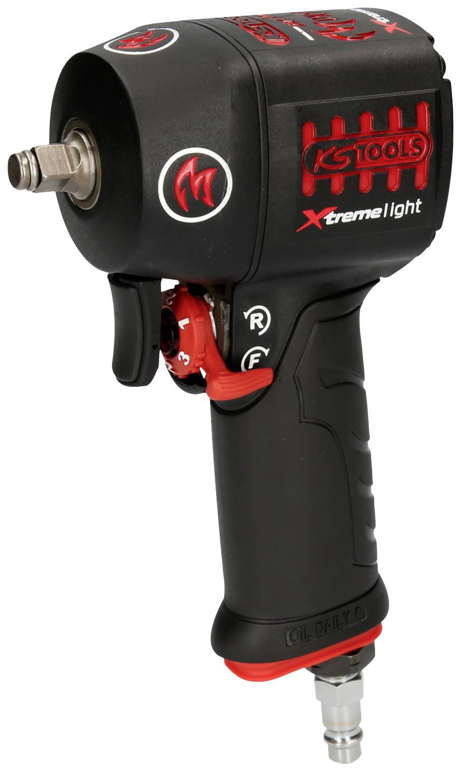 En svart och röd tryckluftspistol med 'Xtreme' och 'KS Tools'-märkning, designad för professionella mekaniska arbeten.
