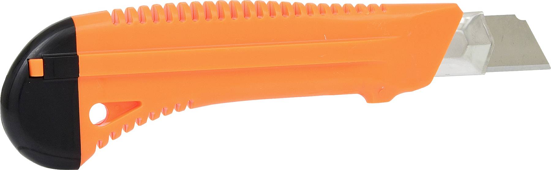 Ett orange-svart skärverktyg med infällbart blad, lämpligt för precisionsskärning vid hantverk och hobbyarbeten.