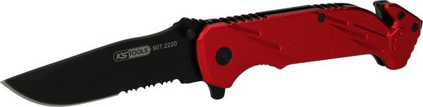 KS Tools Klappmesser mit Arretierung und Gurtschneider 907.2220 Fällkniv